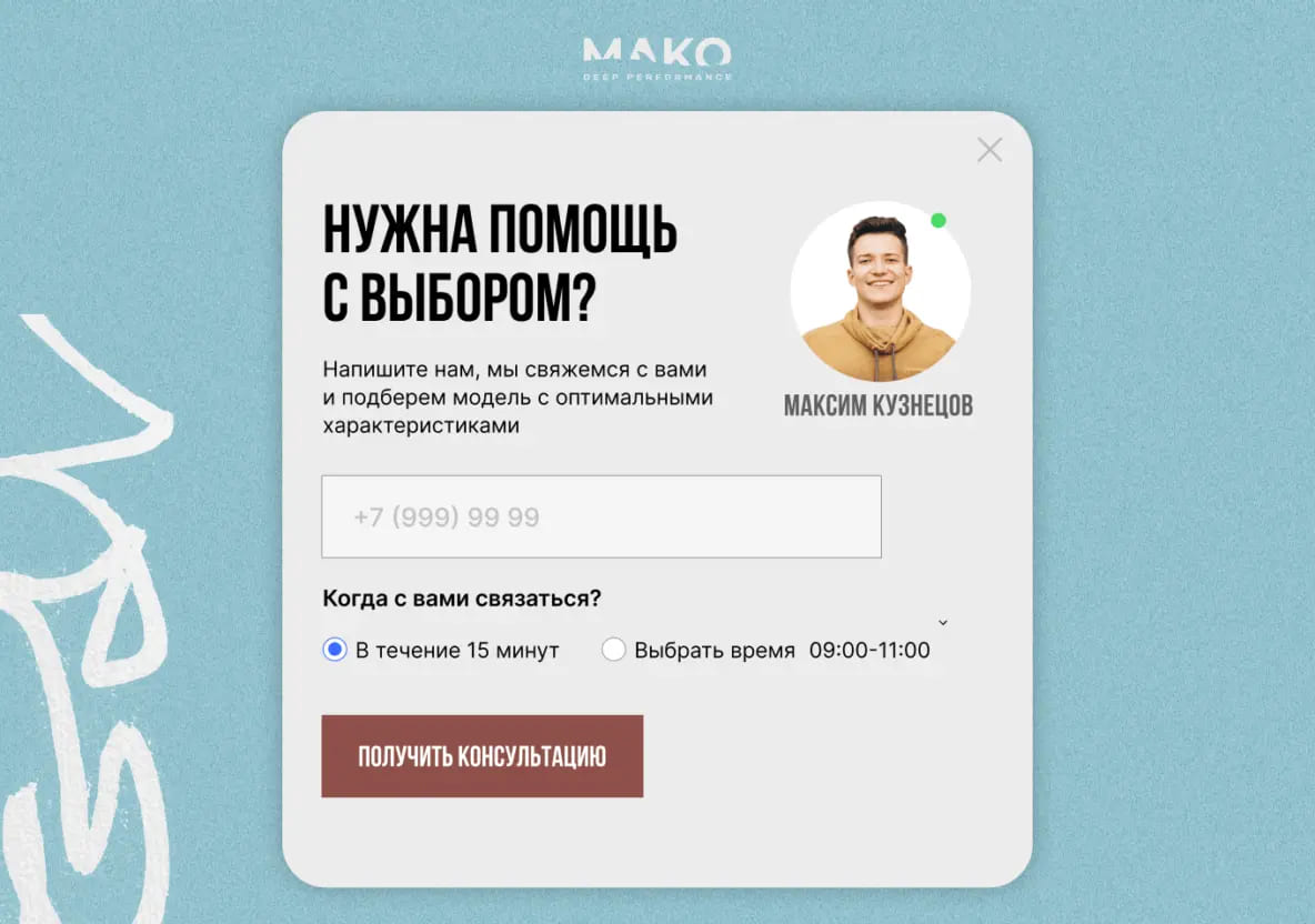 Форма для интернет-магазина электротранспорта